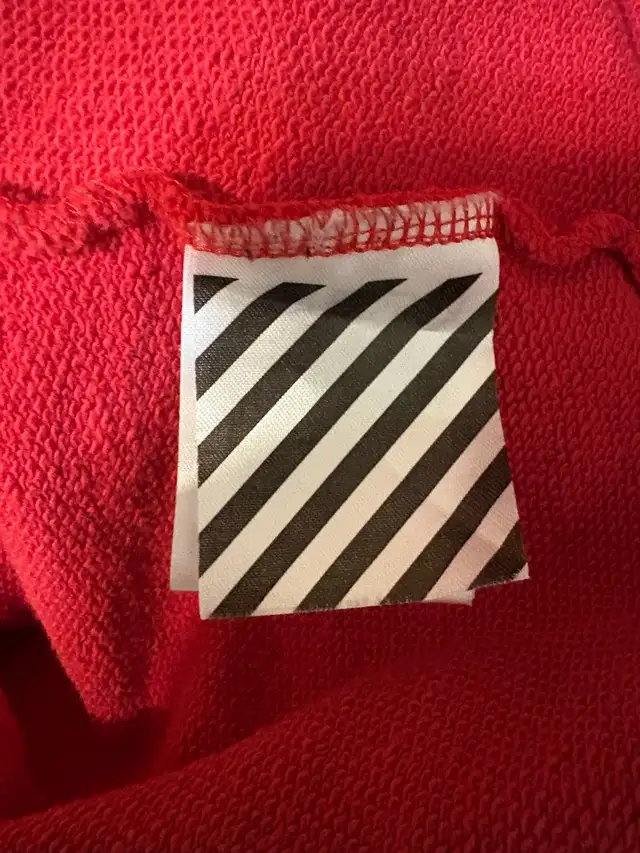 Off-White Red Diagonal Stripe Pullover Sweatshirt528934498887936003