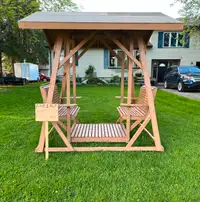 Dual Bench Canopy Glider Swing