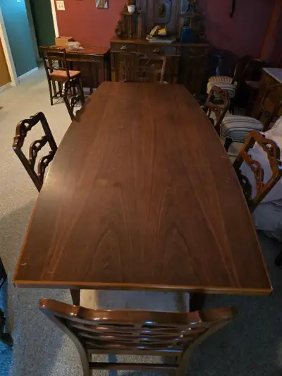 Mid Century Teak Table and six chairs, View more