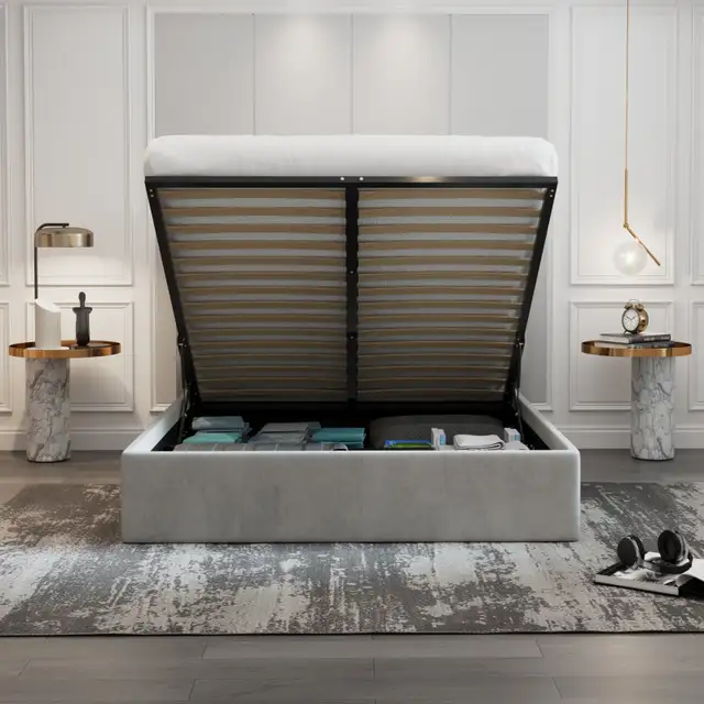 Queen Bed Frame with Hydraulic Lift Storage | Brand New in Box in Beds & Mattresses in Peterborough - Image 8