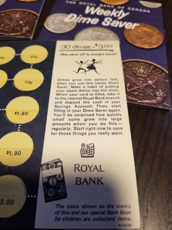 5x RBC vintage weekly dime saver in Arts & Collectibles in Markham / York Region - Image 3