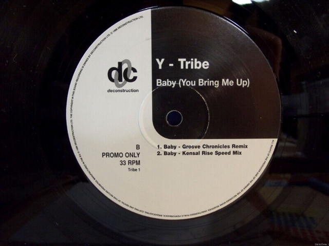 Vinyle, Y-Tribe - Baby (you bring me up) "PROMO" (33 tours) LP dans CD, DVD et Blu-ray  à Lanaudière - Image 3