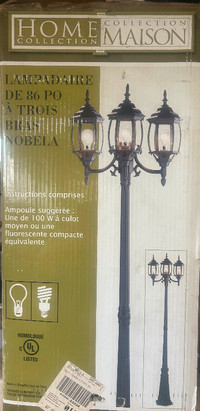 2 Lampadaire 3 lumière extérieure 86 po