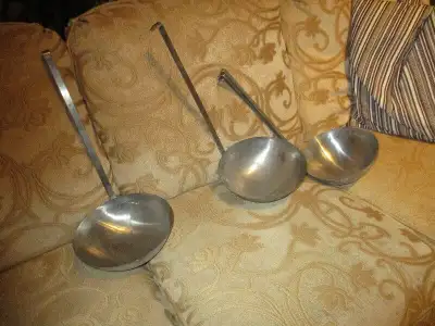 OLD 1970s STAINLESS STEEL RESTAURANT GRADE XLARGE LADLES $15.00, View more