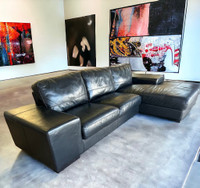 100% Genuine Leather Modern Sectional