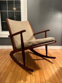 Mid century modern Georg Jensen style Teak rocking chair - sculp