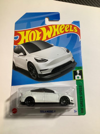 Hot Wheels White Tesla Model Y diecast EV Electric Car Elon Musk