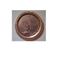 New York City Souvenir Copper Plate Statue of Liberty,Empire Sta