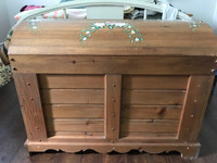 Cedar Chest with tole painting.