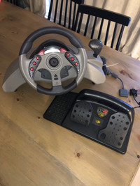PlayStation 2 PS2 MC2 Racing Steering Wheel + Pedal