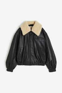 Leather Jacket w/ Detachable Collar - NEW!
