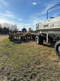 Ezon single shoot cultivator and air cart 