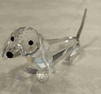 Swarovski Crystal Figurine “Large Daschund - Metal Tail #7641075
