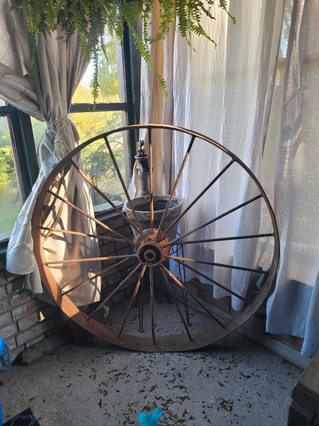 Large Iron Wheel in Outdoor Décor in Cambridge