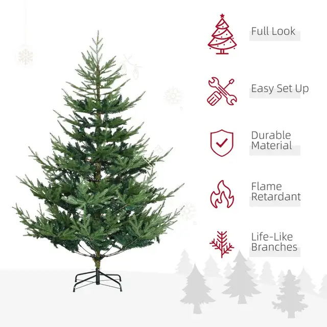 6ft Artificial Christmas Tree with Metal Base, 795 molded and la in Home Décor & Accents in Markham / York Region - Image 5