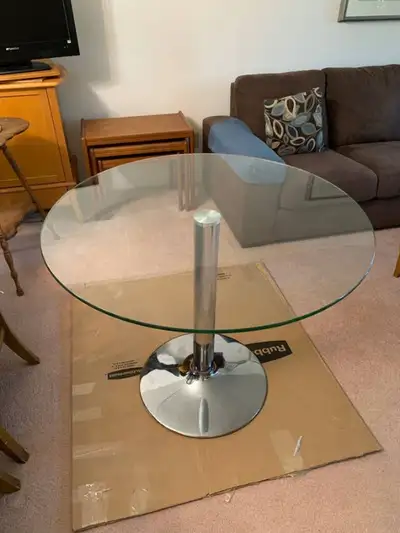 round glass dining table - $170, View more