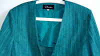 Japanese Silk Skirt Suit- Teal, Size 16 (17)