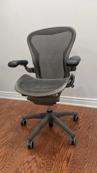 If you want a legit, long-haul ergonomic chair and not some wobbly Amazon special, this is the one....