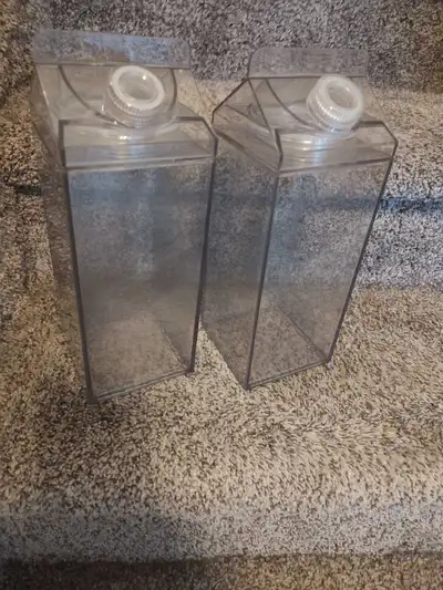 2- 2L water juice milk containers. Good. Clean., View more