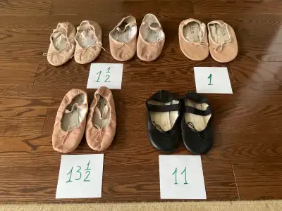 KIDS DANCE OR GYMNASTICS SHOES EACH $10, View more