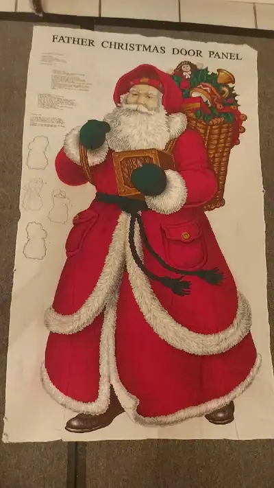 NEW Large- Father Christmas Fabric Door Panel - Decor. Santa, View more