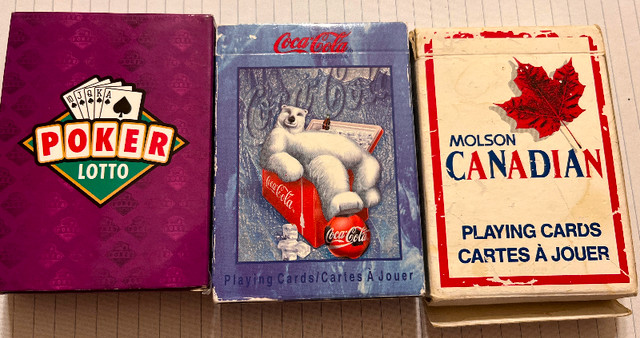 3 Decks Cards Coca Cola Cards Poker Lotto Molson Canadian in Arts & Collectibles in City of Toronto