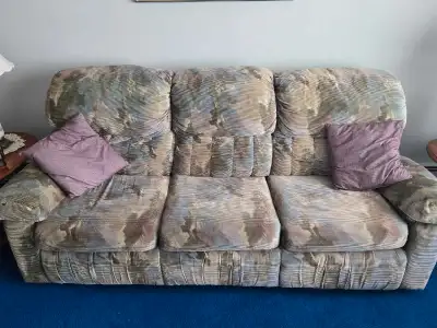 Couch is in good shape smoke free pet free house. Free chair if wanted the recliner doesn't work