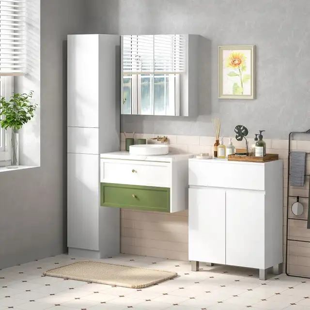kleankin 66.9" Tall Bathroom Cabinet, Narrow Bathroom Storage in Storage & Organization in Markham / York Region - Image 10