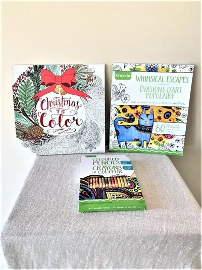 COLORING BOOKS FOR GROWN UPS AND COLORED PENCILS-NEW, View more