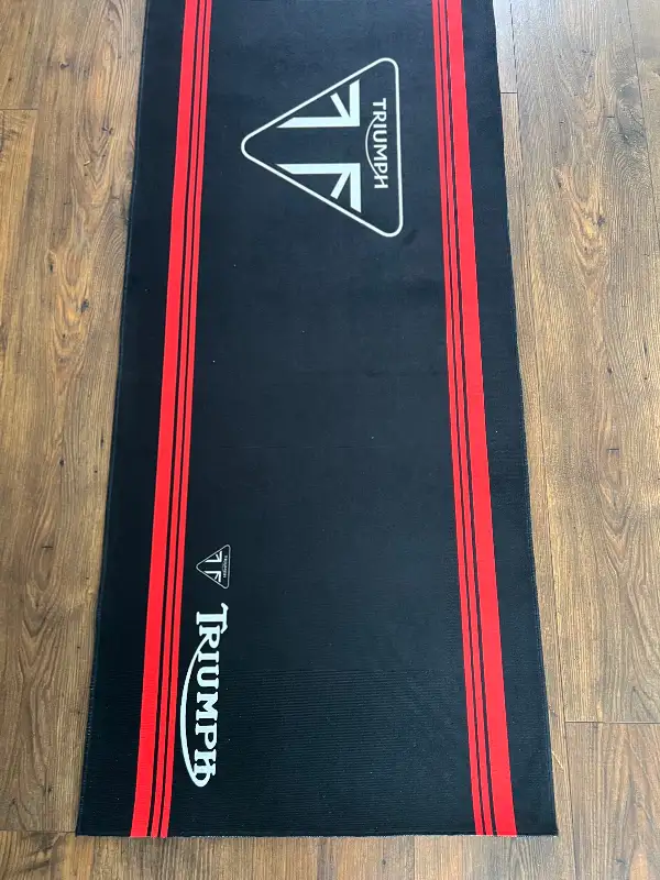 Triumph motorcycle display carpets runner mats rug yoga garage in Other in Barrie - Image 3