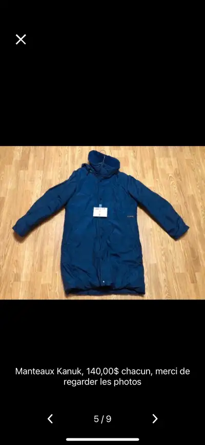 Manteaux Kanuk, 140,00$ chacun, merci de regarder les photos, View more