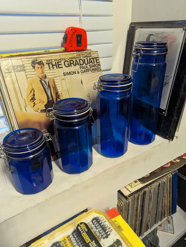 Cobalt blue four-piece kitchen container set63616719913603120