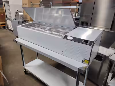 North Air Topping Rail Countertop 60" Sandwich Prep Table Specifications - Stainless steel Interior...