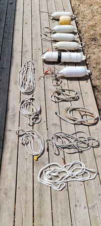 Boat buoys bumpers and marine rope