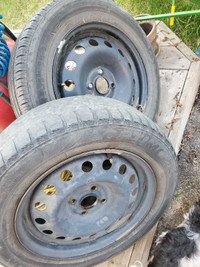 for sale pair of 4x100 steelies with tyres