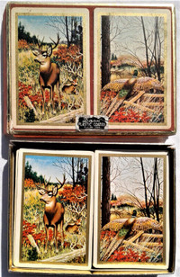 Vintage Duratone plasic coated deer and duck cards