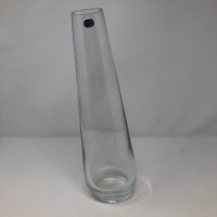 Vintage Bohemia Czech Crystal Glass Leaning Vase