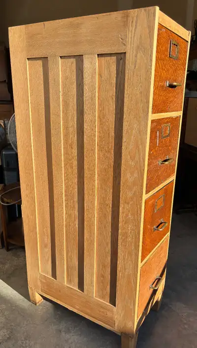Vintage Solid Wood File Cabinet, View more