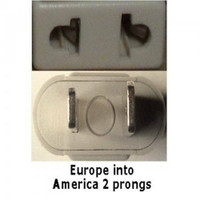 Adaptateur de fiche Europe-Amérique. (Prong plug adapter)