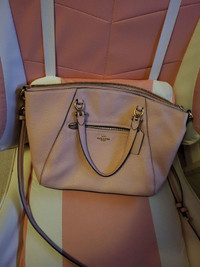 Pink coach purse with over shoulder strap