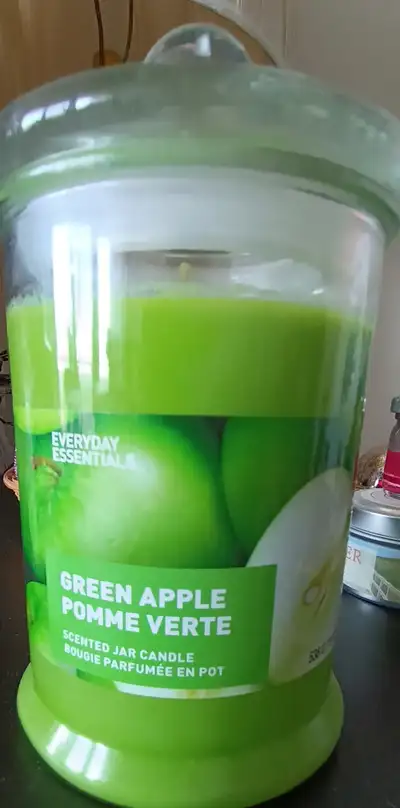 Brand new green apple candle