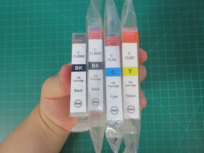 4 Canon Ink Cartridges (Black, Blue, Yellow) CLI8 series, View more