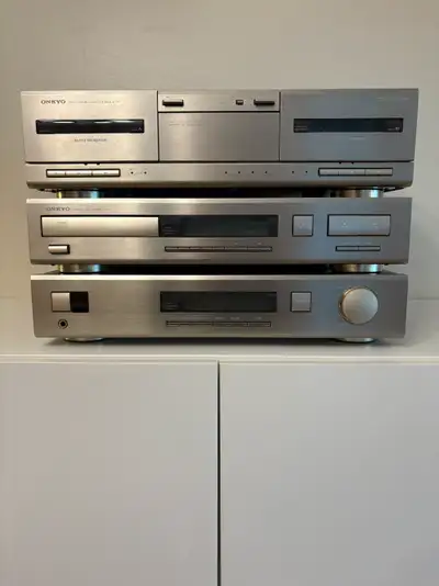 Vintage Chaine Hi-Fi ONKYO - 220 volts R100 - C100 - K100 Cd Player - K7 Player Rare