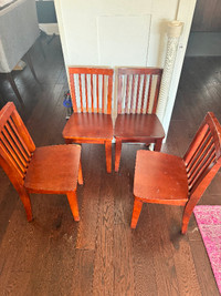 3 Kids solid wooden chairs