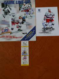 Winnipeg Jets Autographed Program/Picture/Ticket