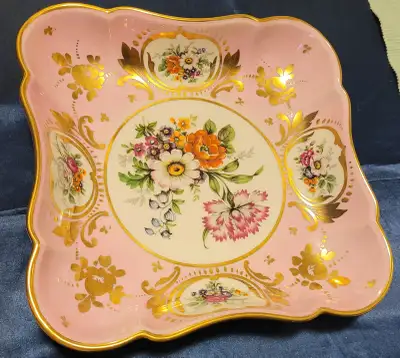 Stunning Antique Limoges France Hand-Painted Square Dish, View more