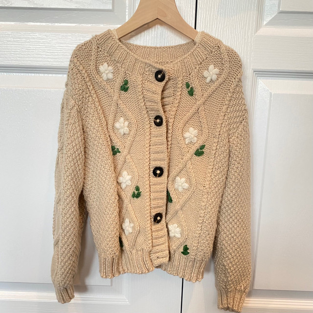 Hand made Floral embroidered cotton cardigan for girls sweater in Kids & Youth in Markham / York Region - Image 2