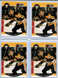 4 cartes hockey Mario Lemieux Penguins Pittsburgh  ( mint )