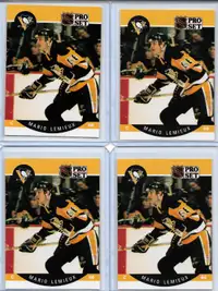 4 cartes hockey Mario Lemieux Penguins Pittsburgh  ( mint )