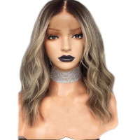 COLORFULYOU Synthetic Fibre Hair Dark Roots Black Ombre Blonde